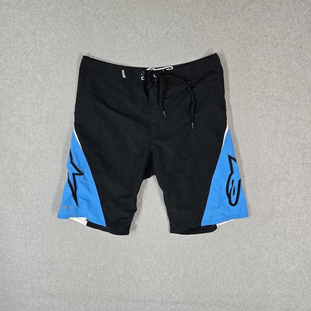 Alpinestars Men Swimwear 34 Black Embroidered Y2K Arrival Schwarz Board Shorts